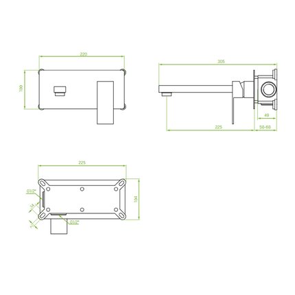 Laveo KADRATO umývadlová podomietková vodovodná batéria BLQ_022P