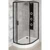 Novoterm Solid RA black sprchový kút s vaničkou 80 x 100 x 206 cm, sklo číre