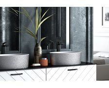 Besco UNIQA GLAM strieborné umývadlo na dosku 46 x 32 cm #UMD-U-NGS