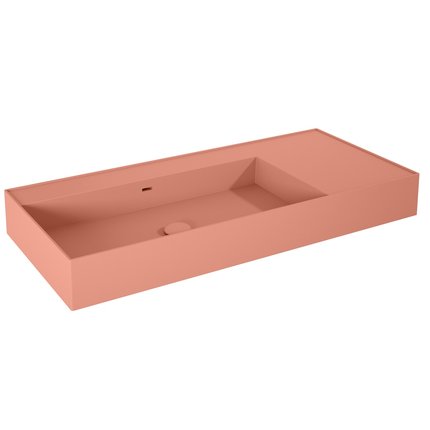Elita Level ľavé nástenná umývadlo Solid Surface 100,5x45,5 cm Terra Pink matt RE041461186600