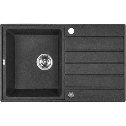Laveo MARGARITA granitový drez 79 x 49 cm, čierny SBM_711T