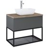 Elita Look stelaž pod umývadlo 80 Black Matt so sklenenou poličkou, 80x35,4x45,1 cm, RE150800107160