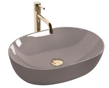 Rea LISA BEIGE SHINY keramické umývadlo na dosku 49 x 35 cm REA-U6380