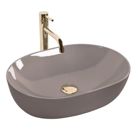 Rea LISA BEIGE SHINY keramické umývadlo na dosku 49 x 35 cm REA-U6380