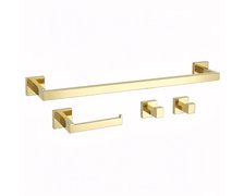 Rea RIO sada kúpeľňových doplnkov 4 ks, zlatá REA-05014