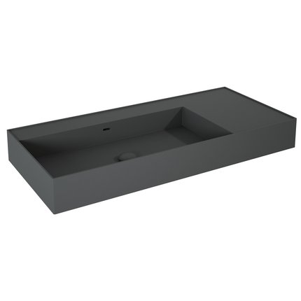 Elita Level ľavé nástenná umývadlo Solid Surface 100,5x45,5 cm Antracit matt RE041461186010