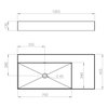 Elita Level ľavé nástenná umývadlo Solid Surface 100,5x45,5 cm Antracit matt RE041461186010