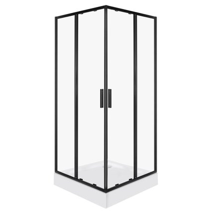 Novoterm SOLID SQ BL sprchový kút s vaničkou 80 x 80 x 210 cm, sklo číre