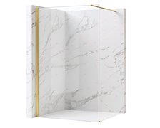 Rea Flexi Transparent / Gold sprchová zástena 140 x 195 cm sklo číre REA-K9952 + K9977