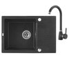 Laveo CELIA granitový drez 65 x 44 cm s batériou, čierny SJCG713T