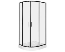 Novoterm Solid RA black sprchový kút s vaničkou 80 x 100 x 206 cm, sklo číre