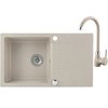 Laveo CELIA granitový drez 76 x 44 cm s batériou, Bež SJCG411T