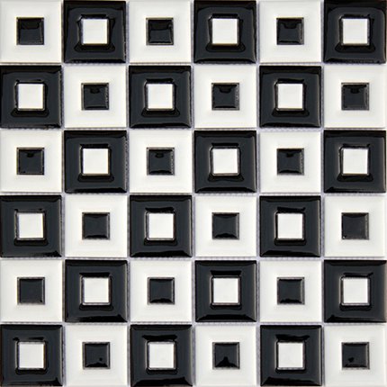 CERAMSTIC keramická mozaika FLASH BLACK & WHITE MC.04 30 x 30 cm M04.30X30.MOZ.CER
