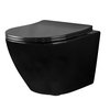 Rea CARLO MINI Black RIMLESS FLAT WC závesná misa 49 x 37 x 37 cm so sedátkom,čierne C8936