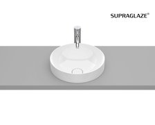 Roca INSPIRA Round FINECERAMIC ® umývadlo na dosku 37 x 37 cm, biele SUPRAGLAZE® A32752RS00